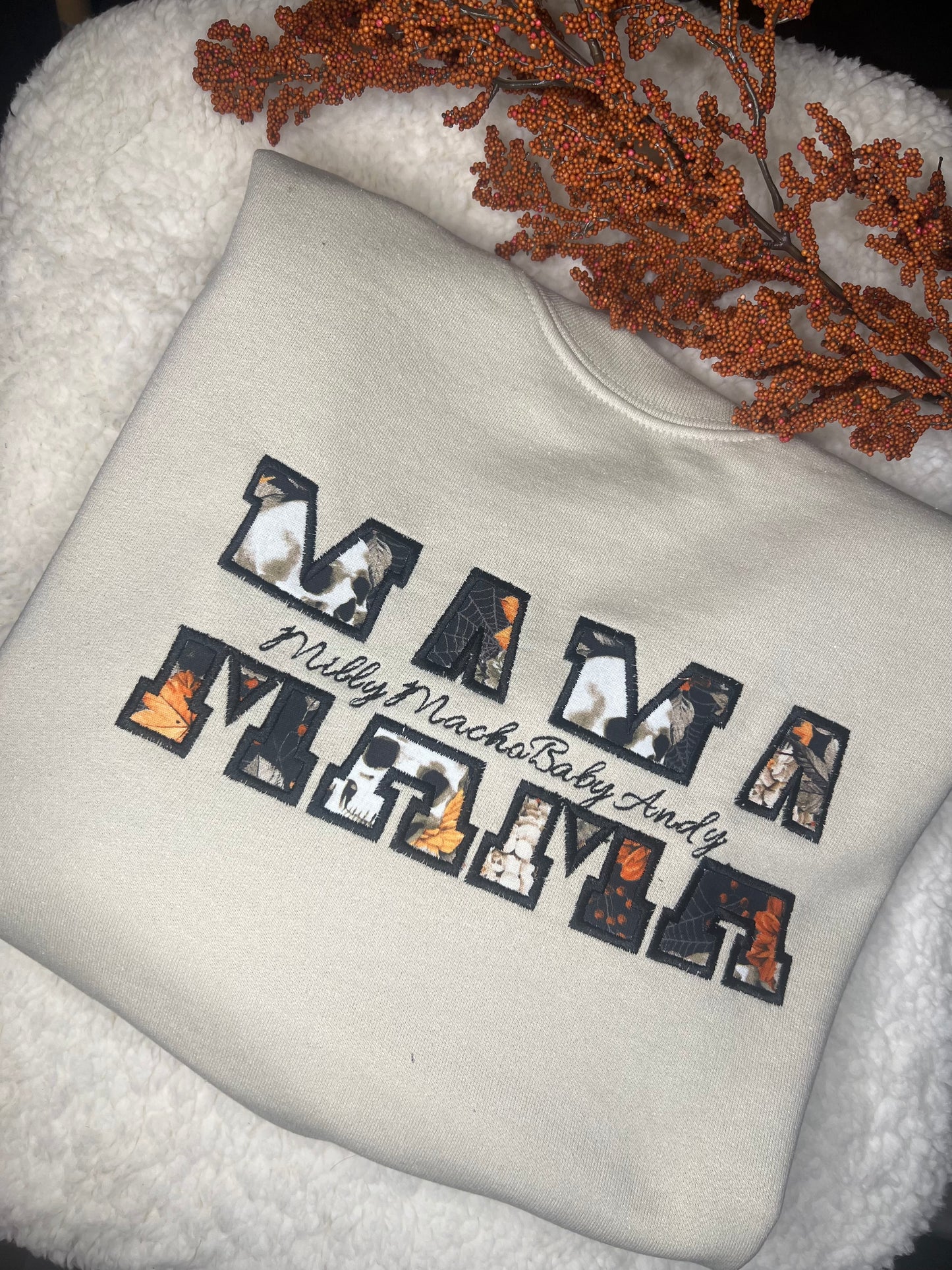 Mama embroidery Halloween Sweater 🎃